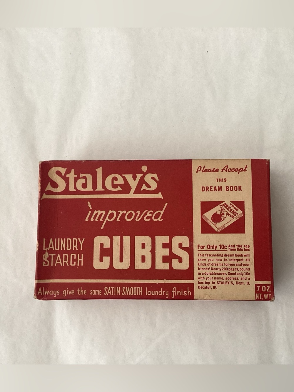 Vtg. Box of Staley’s Improved Laundry Starch Cubes by the A. E. Staley Manf.
